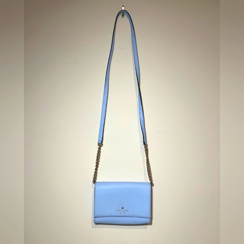 Kate Spade Mini Flap Cross Body Periwinkle Blue - Picture 3 of 7